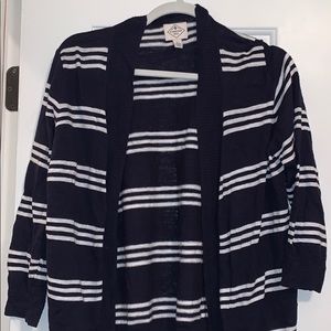 Navy and white stripe cardigan